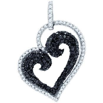 0.84 CT, BLACK DIAMOND HEART PENDANT Image