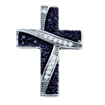 0.24CT,BLACK DIAMOND CROSS, PENDANT Image