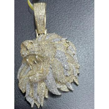 10K Solid Gold 1.88 Carat Roaring Lion Natural Dia Image