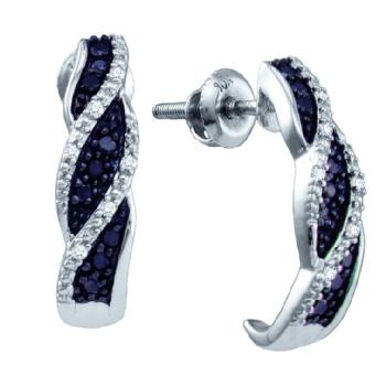 0.19CT, BLACK DIAMOND, HOOPS SCREW BACKS Image