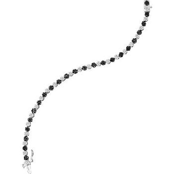 2.36 CT, BLACK WHTE FLOWER DIAMOND BRACELET Image