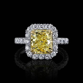 1.65 Carat, IF, Fancy Yellow Radiant, GIA Image