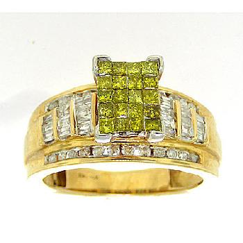 1.00CT DIAMOND LADIES FASHION RING WITH SQUARE YEL Image