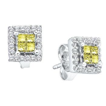 0.33CT ROUND WHITE AND YELLOW DIAMOND LADIES INVIS Image