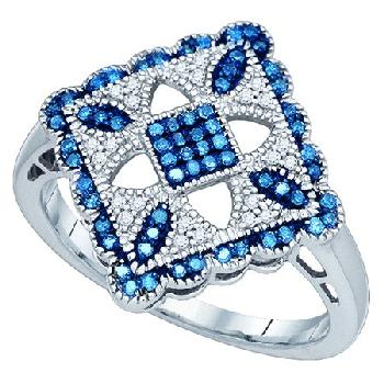 0.25CT, BLUE, WHITE DIAMOND RING Image