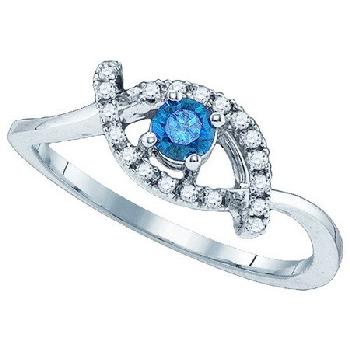 0.32 CT, 0.22CT CENTER STONE, BLUE DIAMOND, RING Image