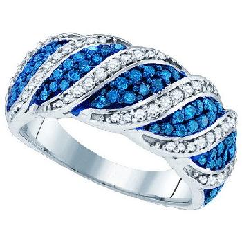 E DIAMOND 212-777-LOVE (212-777-5683) - 0.76 CT, BLUE, DIAMOND FASHION RING