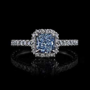 Natural Fancy Intense Blue Radiant Cut Diamond Image