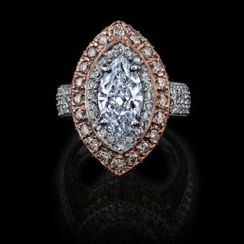 1.69CT Blue Gray Marquise Diamond Ring Image