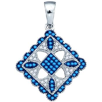 0.25CT, BLUE, WHITE DIAMOND PENDANT Image