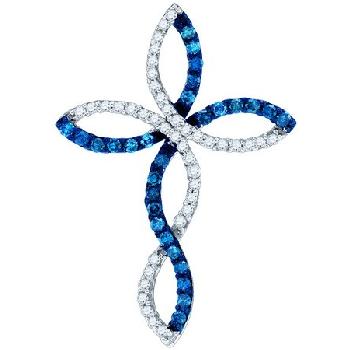 0.33 CT, BLUE DIAMOND CROSS PENDANT Image