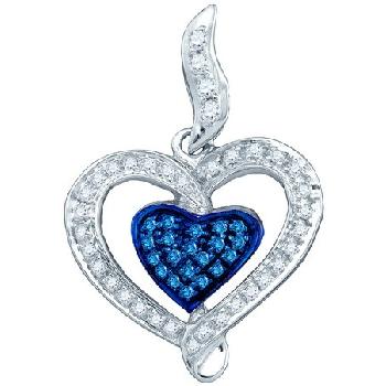0.27 CT, BLUE DIAMOND HEART PENDANT Image