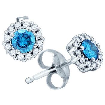 0.52 CT, BLUE, DIAMOND FASHION EARRINGS Image