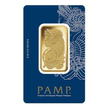 1 oz .9999 24k Gold Bar PAMP Suisse Lady Fortuna Image
