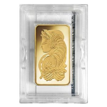 5 oz .9999 24k Gold Bar PAMP Suisse Lady Fortuna Image