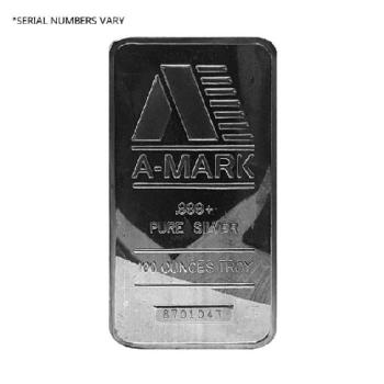 100 oz A-Mark Vintage Pressed Silver Bar Image