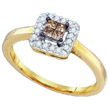 0.25 CT ,BROWN, COGNAC, DIAMOND RING Image